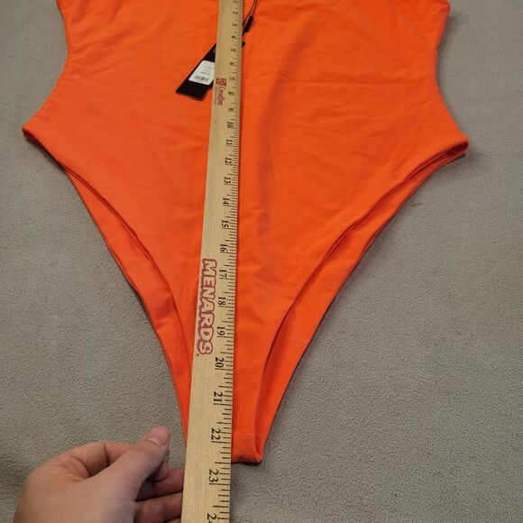 Fashion Nova Bright Neon Orange one piece Swimsuit 2X - Picture 5 of 7
